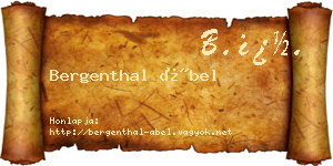 Bergenthal Ábel névjegykártya